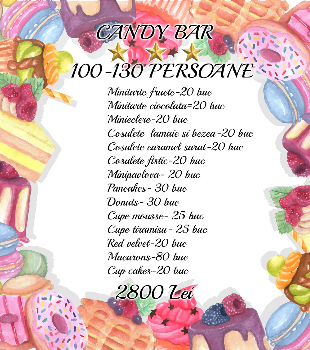 OFERTA CANDY BAR 100-130 PERSOANE