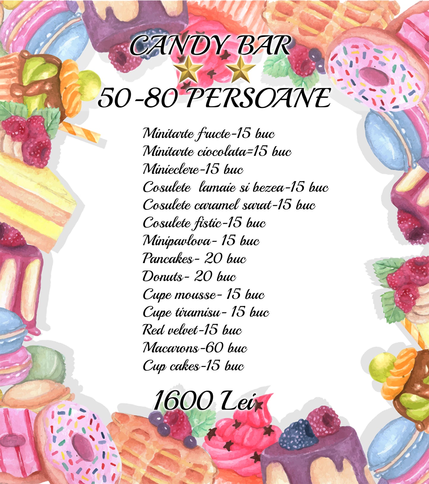 OFERTA CANDY BAR 50-80 PERSOANE