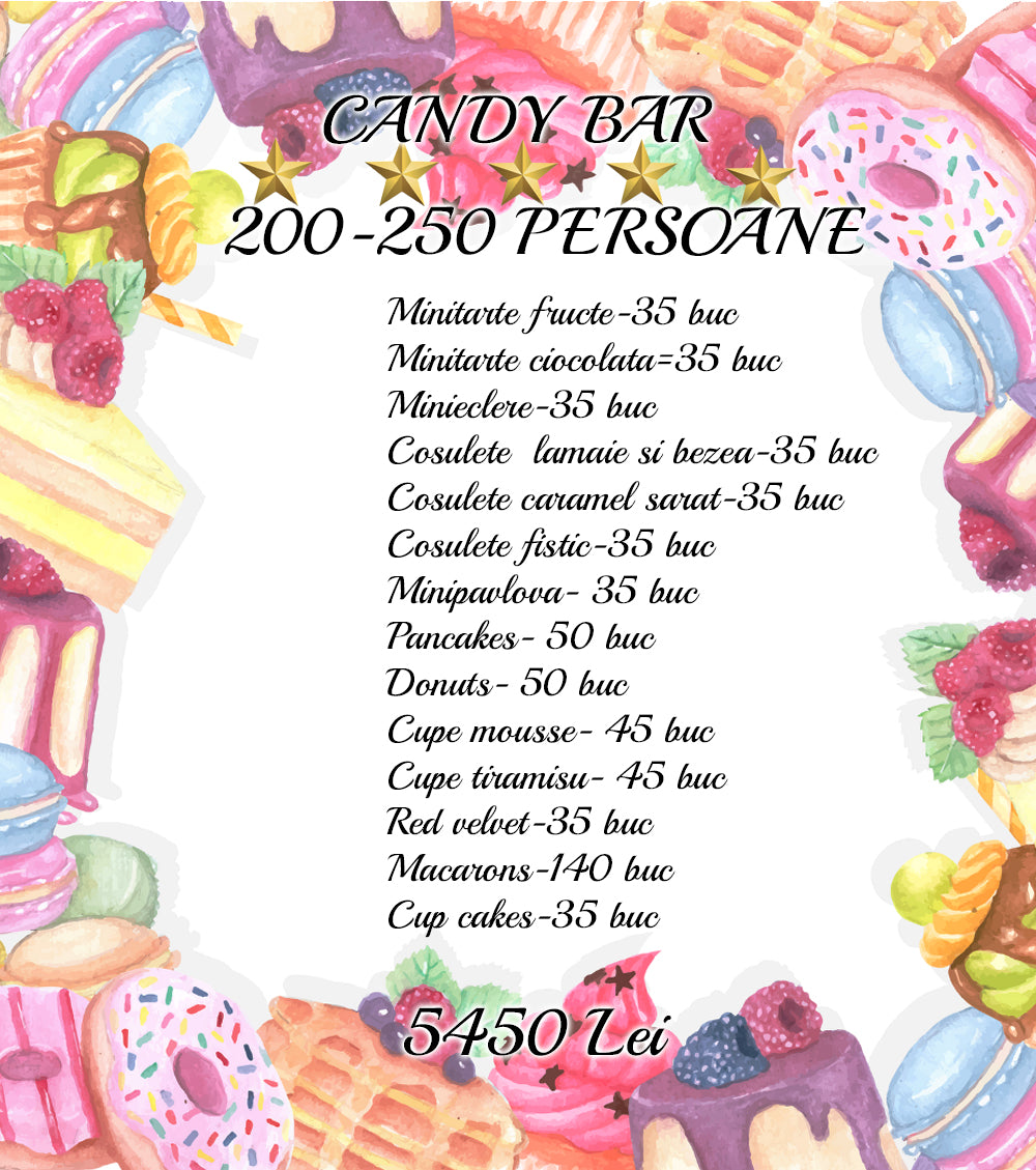 OFERTA CANDY BAR 200-250 PERSOANE