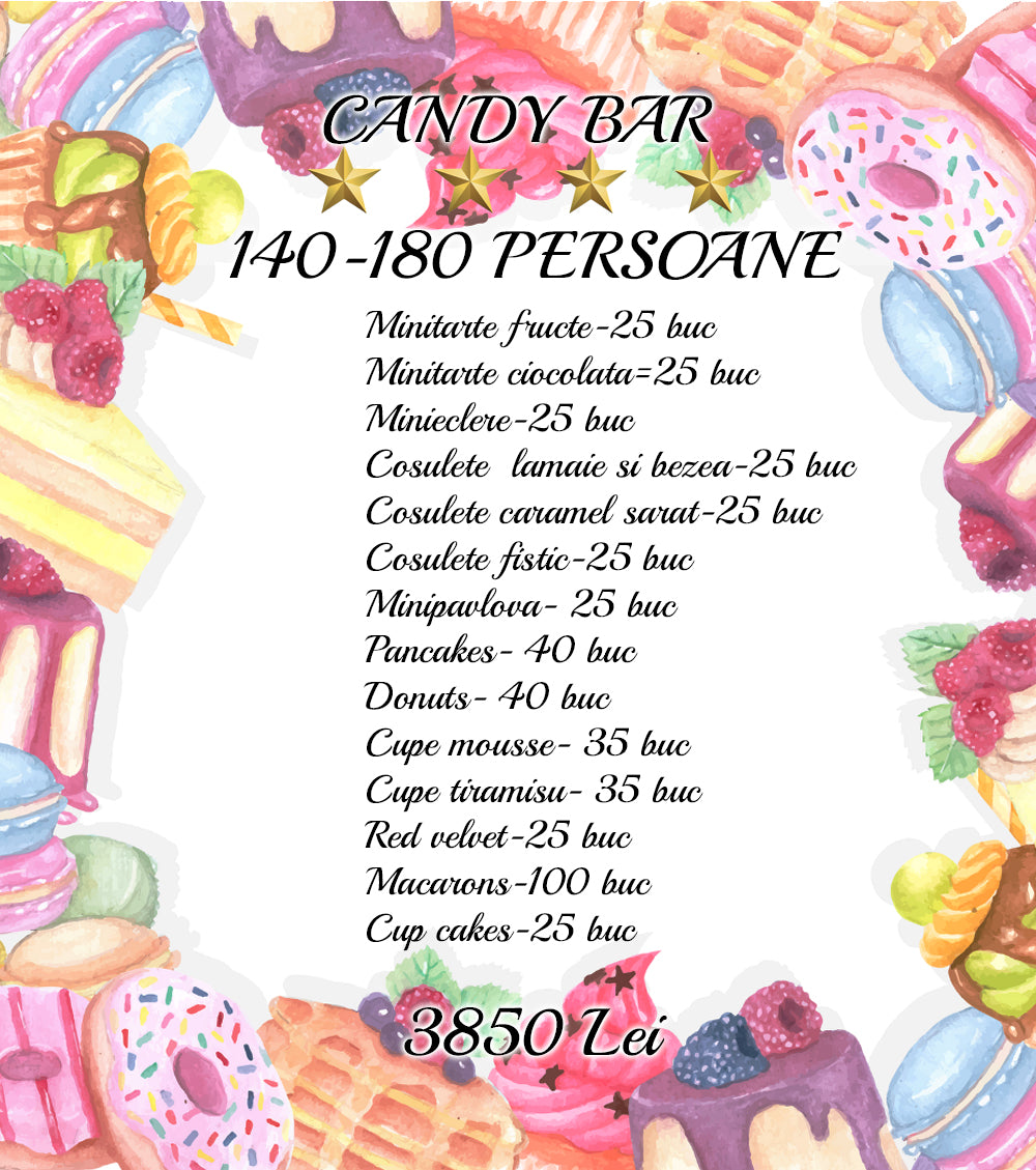 OFERTA CANDY BAR 140-180 PERSOANE