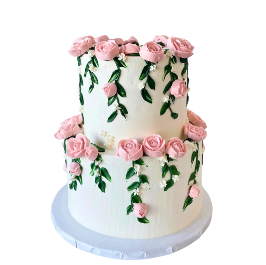 Tort crengute trandafirasi. Tort nunta.